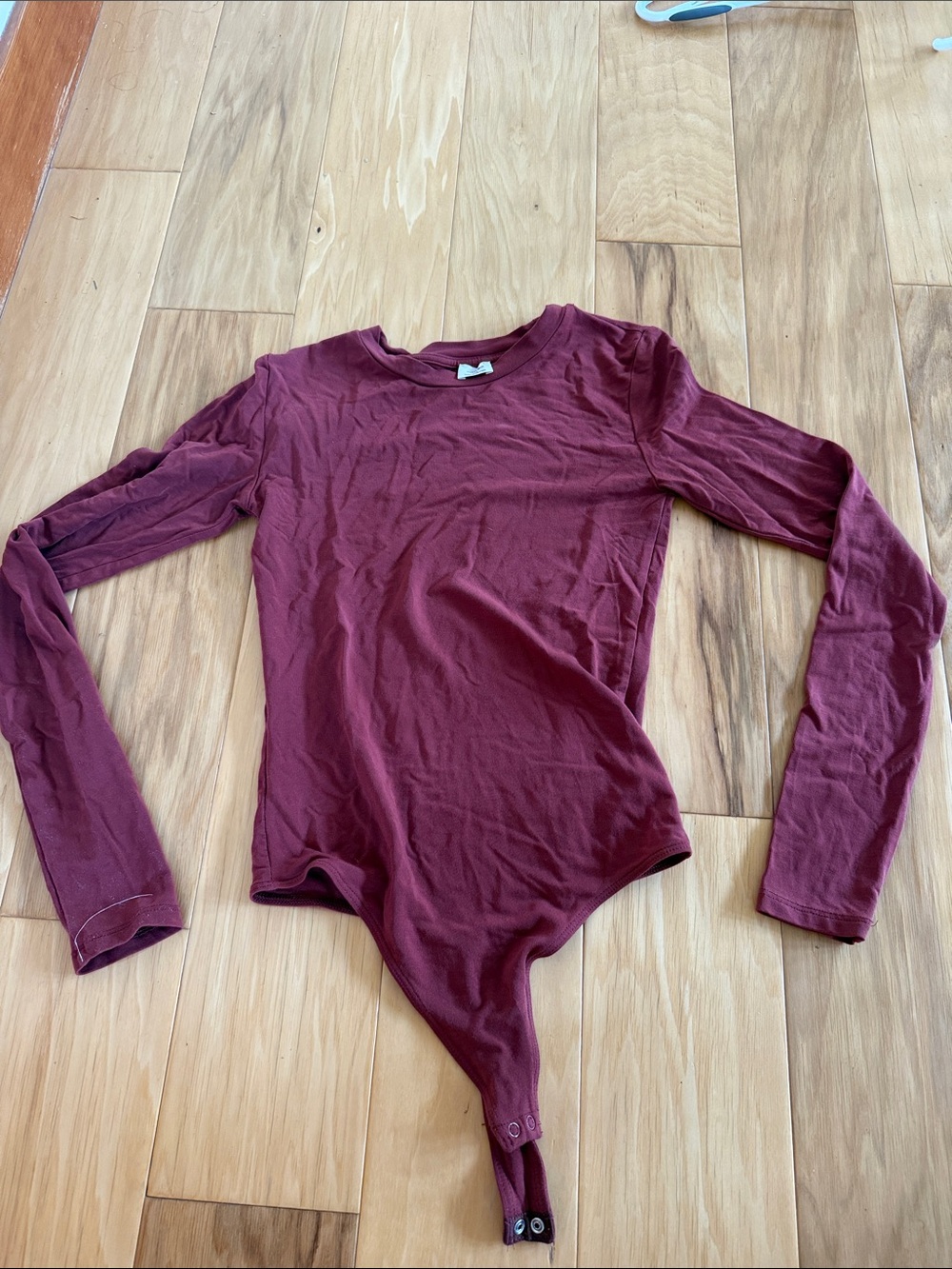 Wilfred Maroon Long Sleeve Crewneck Bodysuit